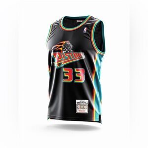 Mitchell Ness Grant Hill 33 Detroit Pistons 1998 99 Hardwood Classics Jersey XL